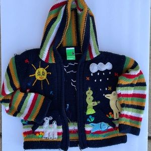 Vintage Toddler Sweater / Cardigan Made in Peru